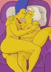 artist_request ass breasts color female female_only human kissing lesbian lindsey_naegle marge_simpson multiple_females multiple_girls nipples nude tagme the_simpsons vulva yuri