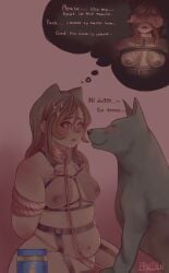 2d animal_ears bdsm blush bondage bondage_gear bound bow canine canine_on_human canine_penis chubby collar domestic_dog dominant_feral domination eyeliner fantasizing female_on_feral femsub feral feral_dominating_human feral_on_female feral_on_human horny horny_female human_female human_on_feral human_pet human_pet_feral_owner imagining imminent_bestiality imminent_kiss imminent_sex interspecies knot leash leash_and_collar light-skinned_female light_skin maledom mascara medium_breasts nervous original original_character peanut_butter petplay rope rope_bondage submissive submissive_human sweetie_paw thick_ass thick_thighs thought_bubble tied_up zoophilia