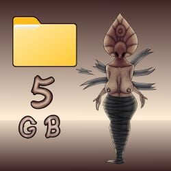 3_fingers anthro bdsm black_clothing black_eyes blush bondage bound breasts brown_body brown_skin clothing decompressed_file_meme dehromansfw exposed_breasts female fingers godseeker_(hollow_knight) gold_(metal) gold_jewelry hi_res hollow_knight_(franchise) jewelry mask meme ribbon_bondage ribbons solo team_cherry text