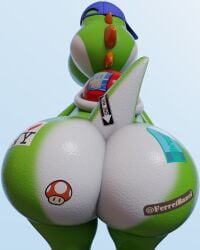 3d 3d_(artwork) ass ass_focus big_ass big_butt butt butt_focus cap dinosaur ferrethazel green_body green_skin green_yoshi hat headgear headwear huge_ass huge_butt illumination_entertainment mario_(series) mario_bros mushroom nintendo saddle scalie scaly_skin scaly_tail sticker stickers stickers_on_body super_mario_bros. super_mario_galaxy super_mario_galaxy_(2026_film) tail text the_super_mario_galaxy_movie twerking white_skin yoshi yoshi's_island