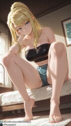 1girls ai_generated barefoot big_breasts blonde blonde_female blonde_hair blue_eyes breasts crop_top curvy curvy_body curvy_female denim_shorts dreamyan_ai feet female female_focus female_only full_body fullmetal_alchemist hi_res high_quality high_resolution highres huge_breasts large_breasts legs legs_apart legs_spread long_hair looking_at_viewer ponytail seductive seductive_eyes seductive_look seductive_mouth seductive_pose seductive_smile shorts sitting smile smiling solo solo_female solo_focus spread_legs thick_ass thick_thighs thighs tiptoes toes tube_top tubetop uncensored winry_rockbell