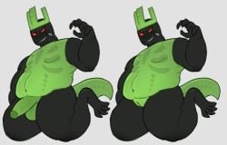 1x1x1x1_(forsaken) balls dick evil_spongebob2 green_body pussy red_eyes roblox tail transparent