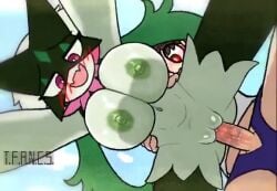 1boy 1girl1boy 1girls artist_name ass belly_button big_breasts big_penis blinking blush blush_lines breasts breath breath_cloud breathing closed_eyes clothed clothed_male clothed_male_nude_female doggy_style eyebrow_through_hair eyebrows eyebrows_visible_through_hair eyelashes eyes eyes_closed fangs female female_focus female_genitalia female_penetrated femsub from_behind from_behind_position fully_naked fully_nude genital_fluids genitals green_hair green_skin green_skinned_female hips hips_grab holding_hips large_breasts light_skin light_skinned light_skinned_male male male/female male_blushing maledom meowscarada midriff naked naked_female nipples nude one-eye_closed open_mouth outdoor_sex outdoors penetration penis pokemon pokemon_(species) pussy pussy_juice pussy_lips red_eyes sex sex_from_behind shorter_than_10_seconds shorts sky sound t.f.a.n.c.s. vagina vaginal_penetration vaginal_sex video white_shirt