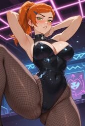 ai_generated ben_10 bunny_girl gwen_tennyson latex leotard