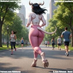 ai_assisted ai_generated alien_girl athena big_ass big_breasts big_butt demon demon_girl demon_horns demon_tail draenei draenei_female draenei_paladin draenei_priest draenei_shaman fat_ass goddess jogging jogging_pants leggings monster monster_girl reincarnation succubus succubus_horns succubus_tail world_of_warcraft xoathena