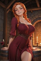ai_art ai_generated anna art cartoon_art frozen honeywaifu nsfw thick_women