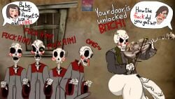 avenged_sevenfold bara big_ass big_cock blush female gay horny male muscle nota3_(artist) thicc threesome