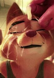 1boy 1boy1girl 1girls ai_animation ai_generated animation anthro big_penis bukkake canid canine close-up close_up clothes cum cum_in_mouth cum_on_face diane_foxington excessive_cum eyebrows eyes_closed facial female fox furry gif green_eyes happy human human_on_anthro male male/female male_masturbation masturbation mouth_open multiple_views open_mouth orange_body orange_fur penile penile_masturbation penis realistic short_playtime shorter_than_10_seconds smiling snout teeth the_bad_guys thick_cum