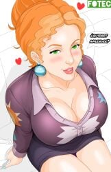 1girl 1girls 1woman big_boobs big_breasts big_thighs big_tits boobies boobies_bigger_than_head boobs_bigger_than_head breasts breasts_bigger_than_head bust busty busty_female busty_girl earring earrings female fotec green_eyes looking_at_viewer ms._frizzle nails nails_painted orange_hair panties purple_clothing scholastic_corporation seducing seduction seductive seductive_body seductive_eyes seductive_gaze seductive_look seductive_mouth seductive_pose seductive_smile sexy sexy_body sexy_clothing sexy_female sexy_pose short_dress spanish_dialogue spanish_text spanish_voice_acting text text_box text_bubble the_magic_school_bus thick thick_hips thick_legs thick_thighs thighhighs thighs tits tits_bigger_than_head tits_focus up_view