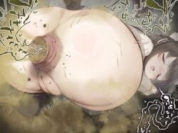 artist_request bending_over bent_over closed_eyes fart farting female female_only pussy relieved scat shitting smiling sweating tagme tail text vagina