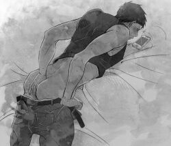 1boy 1male anal_fingering anal_masturbation aomine_daiki daiki_aomine fingering_ass kuroko's_basketball kuroko_no_basuke masturbation phone_call phone_sex solo_male