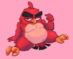 angry_birds the_angry_birds_movie the_angry_birds_movie_2 red_(angry_birds) avian avian_penis bird sony_pictures_animation sega rovio rovio_entertainment rovio_animation 1boy red red_body feathers eyebrows