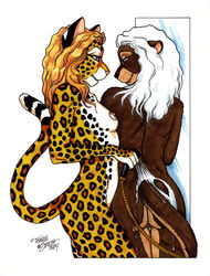 2004 anthro ass beaver breasts feline female fur furry high_resolution leopard nipples nude pinup pussy shower terrie_smith traditional_media