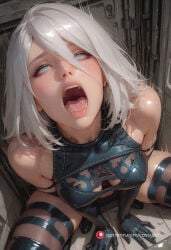 1girls a2_(nier_automata) ai_generated android bare_shoulders blue_eyes blush boobs booty breasts busty character cleavage curvy dynamic_pose fanart female hair_between_eyes high_heels horny light-skinned_female light_skin long_hair naked nier:_automata nipple_bulge nsfw nude open_mouth rolling_eyes screaming screaming_in_pleasure sexy shiny_skin slim_waist solo solo_female squatting thick_thighs waifu white_hair wide_hips yorha_a2
