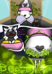 1boy 1girls 2024 2d 2d_(artwork) 2d_artwork about_to_fart anthro bbw belly belly_button big_belly big_female bigger_female black_fur bra brap breasts color comic commission desperation dog dog_boy dog_ears elevator english_text explosive_fart eyes_closed fart fart_cloud fart_desperation fart_everywhere fart_fetish farting farting_on_another fat fat_female female furry furry_female furry_male furry_only imminent_fart itsyikesagainsorry jean_shorts jeans jessica_(coaster14) large_female larger_female male oc original_character overweight overweight_female passing_gass pink_shirt ripping_ass shirt size_difference skunk skunk_ears skunk_tail small_male smaller_male stomach_ache tall_female taller_female thicc thicc_thighs thick_thighs thighs white_fur wide_hips yellow_bra