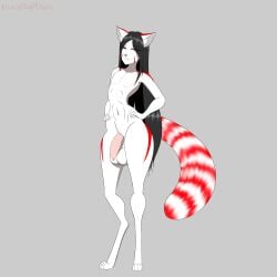 kawaiiredpandas tagme smug smug_face original_character big_balls femboy furry red_panda anthro digitigrade digitigrade_legs digital_media_(artwork) digital_drawing_(artwork) face_markings tail tail_markings ballsack balls_peek flat_chest flat_stomach hands_on_hips red_eyes black_hair hung_trap hung_femboy fang snout black_nose tufted_ears pointy_ears long_hair watermark smug_grin smug_eyes eyeshadow eyelashes pale_skin solo solo_focus solo_male male_only 1male wasp_waist slim_waist bare_midriff belly_button trap smirk smirking half-closed_eyes satisfied_look naked naked_male big_cock foreskin casual_nudity flaccid white_fur pink_penis