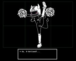 pixelvibri ass breasts pussy nude vertical_splits cheerleader cheerleader_enemy_(undertale) undertale completely_nude