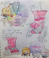 1boy 1girls 2026 3boys ass battle_for_dream_island battle_for_dream_island_again bfdi bfdia big_breasts blush boing bomby_(bfdi) boobs clothing coiny_(bfdi) colored disabled disabled_female english_text fantaspree female hand_drawn jacknjellify jnj male nickel_(bfdi) object_show object_show_community object_shows objects osc paper paper_background paper_drawing pin_(bfdi) pin_(bfdi)_(mech_suit) purple_bomby_(bfdi) revealing_clothes shocked shocked_expression speech_bubbles white_background