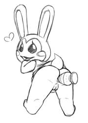 animal_crossing anus ass bunnie_(animal_crossing) buttplug female female_only heart looking_back nintendo pussy rabbit studiotrue uini year_request