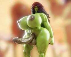 1futa archived_source areolae big_ass big_breasts bigger_female black_hair completely_nude elevenendless endlessillusion feet futanari green_body green_skin huge_ass huge_breasts lost_media marvel marvel_comics nude reupload she-hulk standing voluptuous