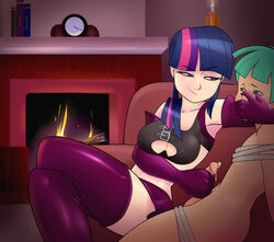 bondage book bound boy_rape breasts cleavage clock couple cum domination elbow_gloves female female_focus femdom fireplace forced friendship_is_magic gloves handjob human human_only humanized male malesub mrwes my_little_pony nude penis rape reverse_rape rope smirk snails_(mlp) sofa straight straight_hair thighhighs twilight_sparkle_(mlp) young