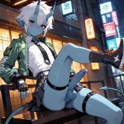 1femboy ai_generated ass asshole balls blue_oni blue_skin blush crossdressing dickgirl femboy feminine_male functionally_nude futa_sans_pussy futanari gay girly hoyoverse ian8766_(artist) imminent_sex intersex mihoyo monster oni oni_horns outdoors penis public rule_63 self_upload sissy soukaku_(zenless_zone_zero) teasing testicles trap yaoi zenless_zone_zero