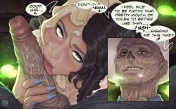 1boy1girl al_(lipstickghoulie) aprax_valith big_penis blowjob blowjob_face blowjob_only cock cooper_howard eye_contact fallout fallout_(series) fallout_(tv_series) ghoul huge_cock licking licking_penis oral oral_sex penis pov pov_blowjob pov_crotch pov_male saliva tongue tongue_out tongue_out_blowjob tonguejob variant variant_set veiny_penis