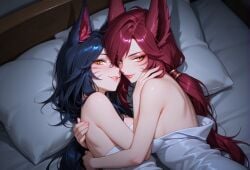 ai_generated ahri ahri_(league_of_legends) xayah yuri league_of_legends vastaya 2girls girl_on_girl lesbian lesbian_sex lesbians lesbian_couple lesbian_domination lesbian_focus