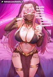 1girl 1girls ai_generated b34sty_0 bed bedroom big_boobies big_boobs big_breasts big_tits big_titties bikini black_bikini black_bra black_gloves black_veil boobs bra bracelet bracelets breasts dancer dancer_outfit dancing eyes gloves gold_bracelet gold_bracelets gold_necklace gold_ring hair harem_outfit hololive hololive_advent hololive_english jewelry large_boobies large_boobs large_breasts large_tits large_titties lights long_gloves long_hair looking_at_viewer mori_calliope mouth_veil necklace patreon pelvic_curtain pink_hair pink_light pink_sheets red_eyes ring seductive_smile sheets smile standing staring_at_viewer tits veil vtuber watermark
