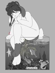 absurd_res anthro aquarium aquatic asterozoan bodily_fluids breasts digital_media_(artwork) echinoderm eyes_closed female fish fish_bowl floppy_ears fur genital_fluids genitals hair hi_res lagomorph leporid lop_ears mammal messy_hair nude peeing rabbit raveneevee simple_background simple_coloring sitting smile snuff solo starfish tail tied_hair urine vivarium vulva watersports watpersports white_background white_body white_fur