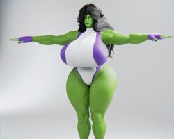 she-hulk endlessillusion elevenendless marvel marvel_comics 1girls green_body green_skin bigger_female completely_nude_female nude_female nude completely_nude black_hair voluptuous big_ass huge_ass big_breasts huge_breasts feet archived_source lost_media reupload solo_female standing areolae