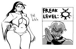 1girls big_breasts black_hair breasts busty busty_female chizuru_kagura clothed clothed_female fat_mons female female_focus hairband huge_breasts king_of_fighters large_breasts light-skinned_female light_skin long_hair no_panties no_pants orochi orochi_(kof) pale_skin pussy royalmilk20 source_request thick thick_thighs thighs underboob vexwarlock