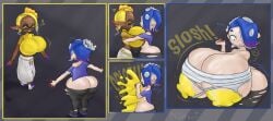 absorption absorption_vore breast_expansion breast_vore breasts breasts_bigger_than_head butt_crack casual_nudity clothed female female_only frye_(splatoon) frye_onaga huge_ass huge_breasts hyper hyper_breasts no_bra no_underwear pebbleroni public public_exposure public_nudity revealing_clothes same_size_vore shiver_(splatoon) shiver_hohojiro soft_vore splatoon splatoon_(series) splatoon_3 vore vore_belly willing_prey willing_vore