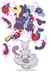 2025 ambiguous_gender amped_toxtricity anthro balls blood blue_body bodily_fluids bruhman33 closed_eyes floating frottage generation_1_pokemon generation_8_pokemon genitals gore grey_body group hi_res kissing legendary_pokemon levitation low_key_toxtricity male male/male meditation mewtwo multicolored_body nintendo penile penis penises_touching pokemon pokemon_(species) purple_body severed_body_part severed_limb sex smile toxtricity trio