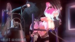 3d 3d_animation animated arm_sleeves big_breasts breasts breeding_mount cat_ears collar cow_print cowbell creaking female garter_straps gasping gasping_for_air hand_on_head kemonomimi kleinvoimond male milking milking_machine minotaur moaning monster monster_fucking monster_on_female passing_out pink_hair rough_sex sound stomach_bulge tagme thighhighs video view_from_front virtual_youtuber voice_acted voimond voimond_vhirra vtuber