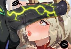 1boy 1girls 1monster ai_generated balls big_penis black_body black_penis blonde_female blonde_hair blush burnice_white clothed clothed_female drooling english_text erection ethereal_(zenless_zone_zero) eyebrows eyelashes female green_veins hair hair_ornament heart heart-shaped_pupils heartbeat heavy_breathing hi_res high_quality high_resolution highres horsecock horsecock_on_humanoid huge_cock humanoid imminent_fellatio imminent_oral interspecies lips lipstick male meme meme_reference monster monster_cock mouth onomatopoeia parted_lips penis penis_on_face penis_on_head precum renz3n scared shaded shocked short_hair speech_bubble sunglasses_on_head suprised sweat sweatdrop symbol-shaped_pupils testicles text text_bubble thought_bubble throbbing_penis twintails uncensored veiny_penis wet_penis zenless_zone_zero