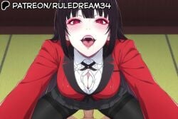 1boy ai_generated animated black_hair black_pantyhose blazer blunt_bangs blush breasts cleavage clothed_sex collared_shirt cowgirl_position dress_shirt female hime_cut indoors jabami_yumeko jacket kakegurui large_breasts lips long_hair looking_at_viewer loop looping_animation makeup male open_mouth oral_invitation pantyhose penis pleated_skirt pov pussy red_eyes red_jacket red_suit ruledream34 saliva school_uniform sex shirt skirt solo_focus straddling straight tagme teeth thighband_pantyhose tongue tongue_out uvula vaginal_penetration video white_shirt