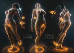 1girls 3d baldur's_gate_3 creamtau different_angle female female_focus female_only fingering grabbing large_breasts light-skinned_female light_skin mage_hand practically_nude shadowheart solo solo_female solo_focus spirit tagme