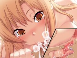 1girls anus blush cum fujirin licking pussy single_girl sucking sword_art_online yuuki_asuna