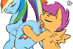 anal clopper-dude closed_eyes equine female friendship_is_magic hair horse licking multicolored_hair my_little_pony open_mouth oral oral_sex pegasus pony purple_hair rainbow_dash_(mlp) rainbow_hair rimming scootaloo_(mlp) sex straight_hair tongue tongue_out wings yuri