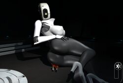 2girls 3d ass black_butt breasts breasts_out buttcrush buttcrush_aftermath chell female fingering fingers giant_ass giant_breasts giant_butt giantess glados glados_(central_core) glados_(humanoid) haydee haydee_(game) haydee_body huge_ass huge_breasts huge_butt humongous_ass humongous_breasts lair nipple_bulge nipples portal portal_(series) portal_2 robot_girl robot_humanoid shoes white_body