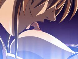 00s 2004 2girls animated bible_black bible_black_new_testament breast_sucking breasts brown_hair female grabbing_another's_breast groping ichikawa_aki imari_kurumi large_breasts licking_nipple long_hair multiple_females multiple_girls nipple_stimulation purple_hair shin_bible_black side_ponytail sidelocks tagme yuri