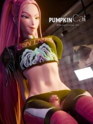 1boy 1girls 3:4 3d 3d_(artwork) 3d_animation animated animation asian asian_female blender blender_(software) blender_cycles censored censored_penis choker clothed_female crop_top earrings female jiggle kpop_demon_hunters light-skinned_female light_skin long_hair male midriff mira_(kpop_demon_hunters) necklace netflix no_sound penis pink_hair pumpkincat shorter_than_10_seconds straight tagme thigh_sex thigh_sex_over_clothes thighs vertical_video video wiggle