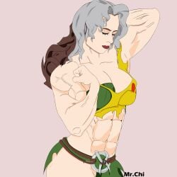 1girls abs armpits arms_behind_back arms_behind_head arms_up ass biceps breasts breasts_bigger_than_head breasts_out brown_hair closed_eyes closed_mouth female female_focus female_only flexing flexing_arms flexing_bicep freckles freckles_on_face green_clothes green_clothing light-skinned_female light_skin marvel marvel_comics marvel_rivals mommy mr.chi muscle_mommy muscles muscular muscular_female partially_clothed partially_clothed_female partially_nude pink_background rogue_(marvel_rivals) rogue_(savage_land) rogue_(x-men) six_pack solo solo_female strings torn_clothes torn_clothing two-tone_hair veins veins_on_arms white_hair x-men x-men_97 yellow_clothing
