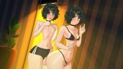 1boy 1girls 3d ass assjob big_ass bikini blue_eyes blush breasts buttjob clone cum cumshot curly_hair female femboy genderswap_(mtf) highres koikatsu light-skinned_female light-skinned_male light_skin lo male medium_breasts medium_hair my_femboy_roommate penis_out robin_(my_femboy_roommate) rule_63 self_upload swimsuit thighs