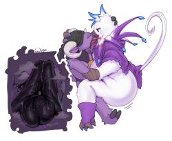 2025 2_horns 4_fingers 4_toes absurd_res anthro arm_grab ass avian balls balls_outline barely_visible_genitalia barely_visible_penis beak bell belly big_butt bird black_beak black_clothing black_eyes black_headkerchief black_kerchief black_neckerchief black_thong black_underwear blue_claws blue_highlights bodily_fluids boone_(misterimp) bovid bovid_horn bulge bulge_frottage butt_grab butt_jiggle caprine caprine_horn claws cloak close-up clothed clothing curled_horn cutaway detailed_bulge diamond_(artistjackalope) digital_media_(artwork) drooling_tongue duo erection erection_under_clothing feather_hair feathers feet fingers footwear french_kissing frottage fur furry_tail gem genital_fluids genital_outline genitals gold_(metal) gold_jewelry hand_on_another's_butt hand_on_butt head_grab headgear headkerchief headwear hi_res hidden_eyes highlights_(coloring) hooves horn huge_butt jewelry jiggling jingle_bell kerchief kissing long_tail looking_at_another looking_at_partner male male/male mammal motion_outline musk musk_cloud neckerchief neckwear nipple_piercing nipples onomatopoeia oscine overweight overweight_male paradisaeid passerine penile penis penis_base penis_outline penises_touching piercing precum precum_through_clothing precum_through_underwear pseudo_hair purple_body purple_clothing purple_footwear purple_fur purple_socks ram_horn ruff saliva sex sheep short_tail side_view signature simple_background socks sound_effects sweat sweaty_balls sweaty_clothing sweaty_genitalia sweaty_penis tail tail_feathers talon_hands talons tenting text thong thong_only toeless_footwear toeless_socks toes tongue tongue_out topless underwear underwear_only wet wet_clothing white_background white_body white_feathers wyth