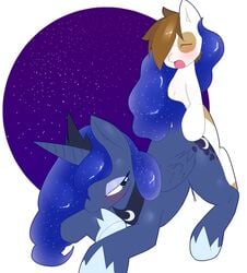 2013 alicorn bent_over blue_hair blush brown_hair crown cutie_mark duo equine female friendship_is_magic fum hair horn horse male my_little_pony open_mouth penetration pipsqueak_(mlp) pony princess_luna_(mlp) sex simple_background straight tnmrhd0 wings young