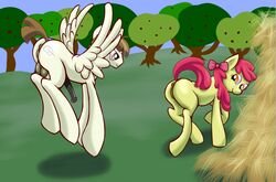 anus apple_bloom_(mlp) balls equine featherweight_(mlp) female friendship_is_magic horse horsecock my_little_pony penis pony pussy ragingsemi