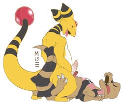 ampharos blush claws cum cum_on_chest erection frottage furry gay hindpaw krokorok lizard lying male misericorde nintendo no_humans on_back open_mouth orgasm paws penis plain_background pokemon pokemon_(species) red_eyes scalie sex teeth tongue tongue_out video_games white_background