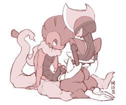 ass balls bisharp blush closed_eyes erection frottage furry gay grin kneeling lizard male misericorde monochrome nintendo no_humans open_mouth penis plain_background pokemon scalie scrafty sex sitting spreading video_games white_background